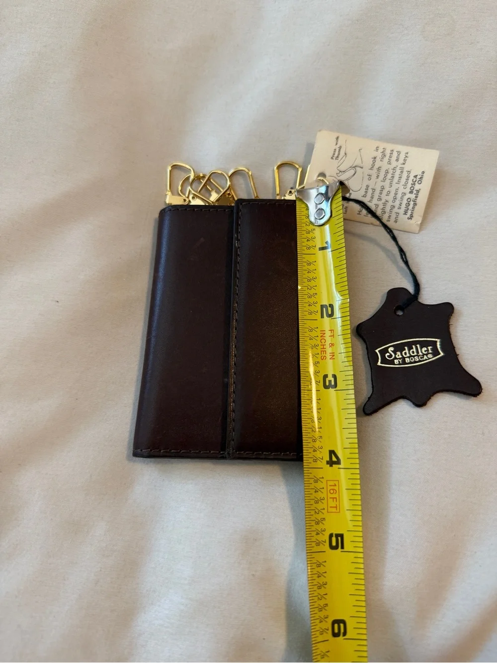 Vintage Saddler By Bosca Brown Leather Wallet Key Holder